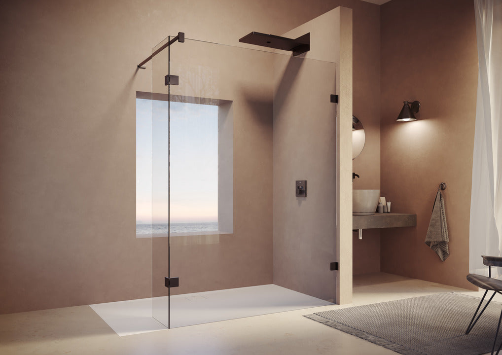 SolvaPro keret nélküli walk-in Válaszfal mozgatható szegmenssel 7R36