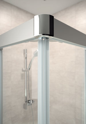 Alpha 2 partially framed Sliding door, 2-section corner entry (1/2) A202