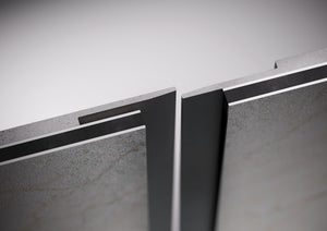 Connecting rail for butt to butt panel mounting