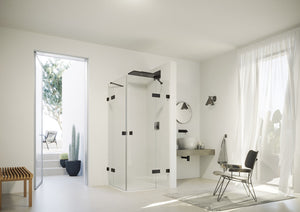 Solva frameless Swing door, corner entry, with fixed segments S111