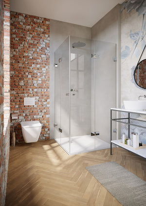 Solva frameless Folding swing door, corner entry S147