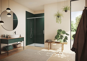 Vita pure frameless Sliding door, 1-panel with fixed segment in recess VA01